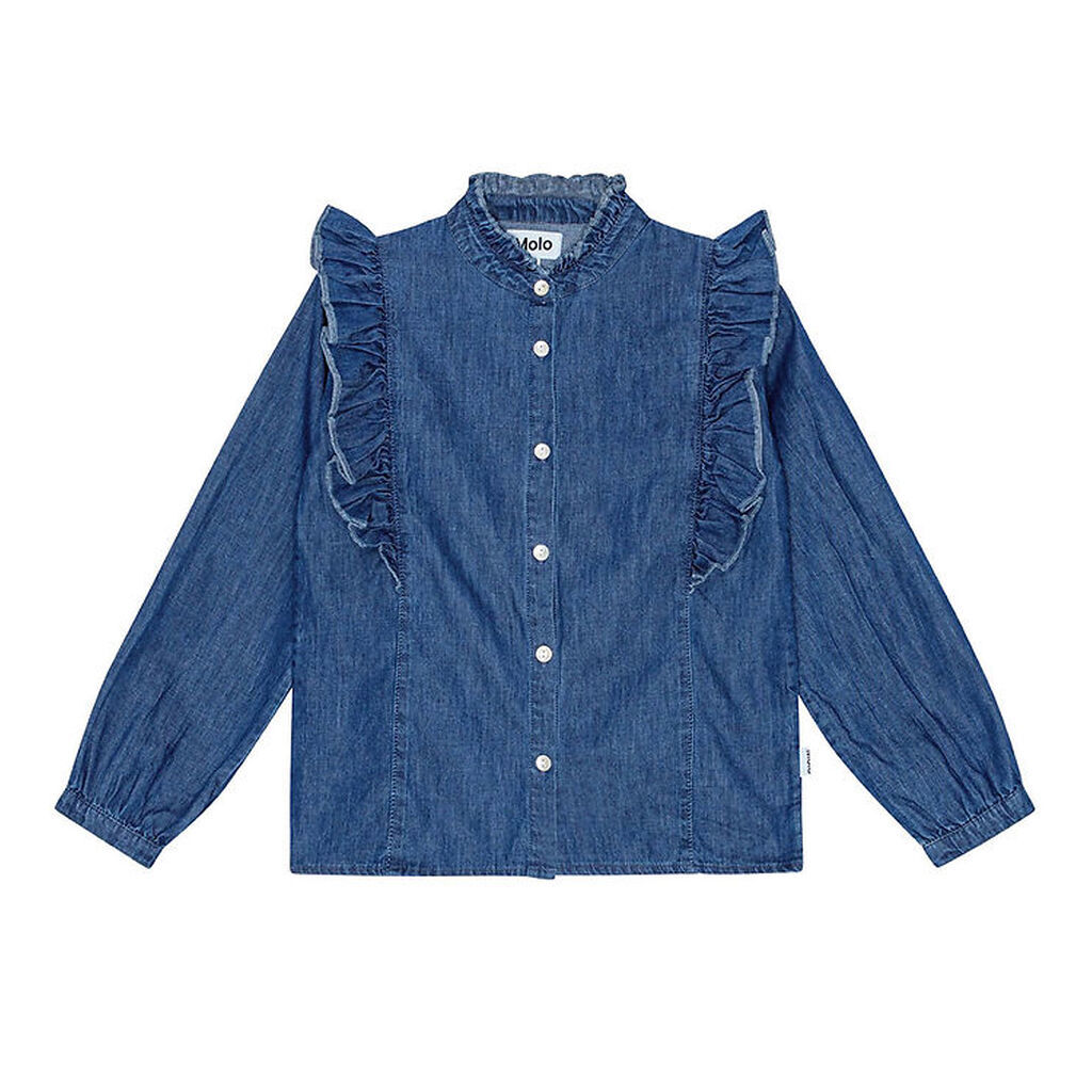 Molo Skjorte - Raphaella - Mid Blue Wash