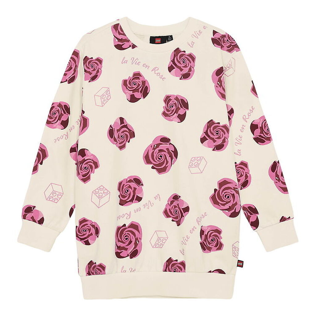 LEGOÂ® Wear Sweatkjole - LwSasha 600 - Hvid m. Roser