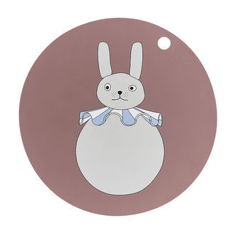 OYOY Dækkeserviet - Silikone - Rabbit Pompom - Clay