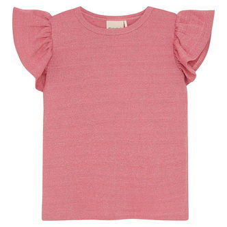 Minymo T-shirt - Rib - Glimmer - Azalea Pink