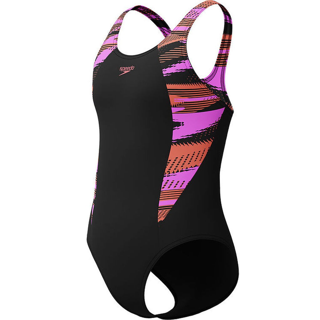 Speedo Badedragt - HyperBoom Splice Muscleback - Sort m. Lilla