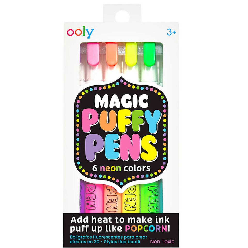 Ooly Tusser - 6-pak - Magic Puffy Pens - Neon