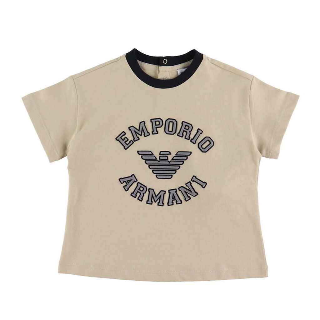 Emporio Armani T-shirt - Oxford Tan m. Sort/Grå