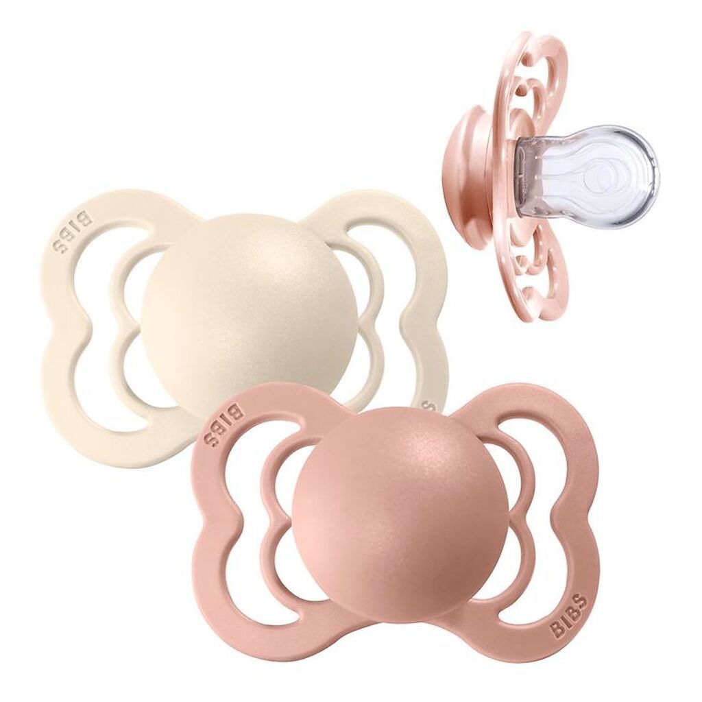 BIBS Supreme Sutter - Str. 2 - 2-pak - Symmetrisk - Ivory/Blush