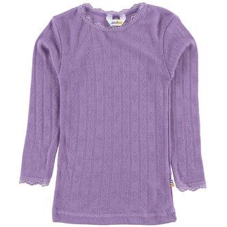 Joha Bluse - Uld/Silke - Lilla m. Hulmønster