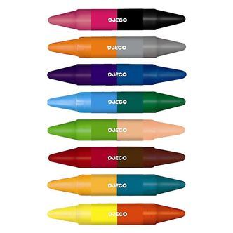 Djeco Fedtfarver - 2-i-1 - 8 stk. - Multifarvet