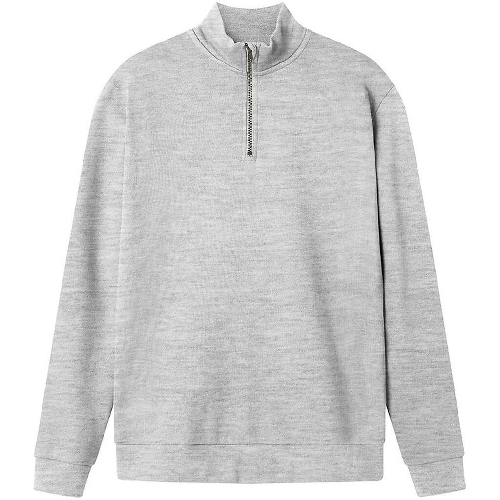 LMTD Sweatshirt - Noos - NlnNizu - Halv Lynlås - Light Grey Mela