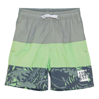 Color Kids Badeshorts - Colorblock - Green Ash m. Print
