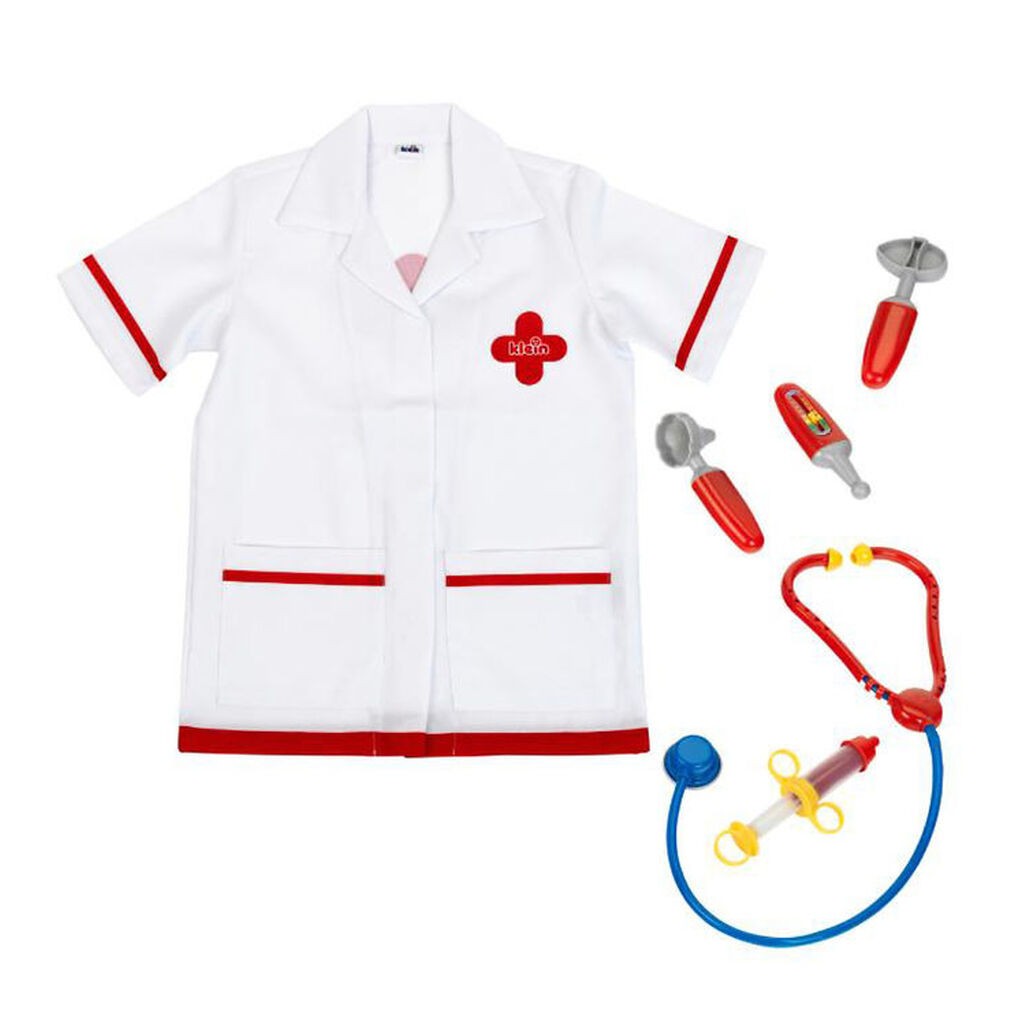 Klein Udklædning - 6 dele - Lægekitel m. Redskaber