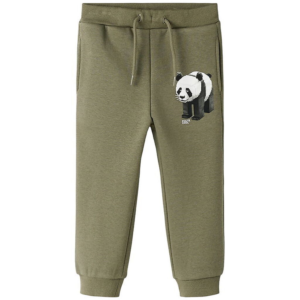 Name It Sweatpants - NmmSigurt - Dusty Olive m. Panda