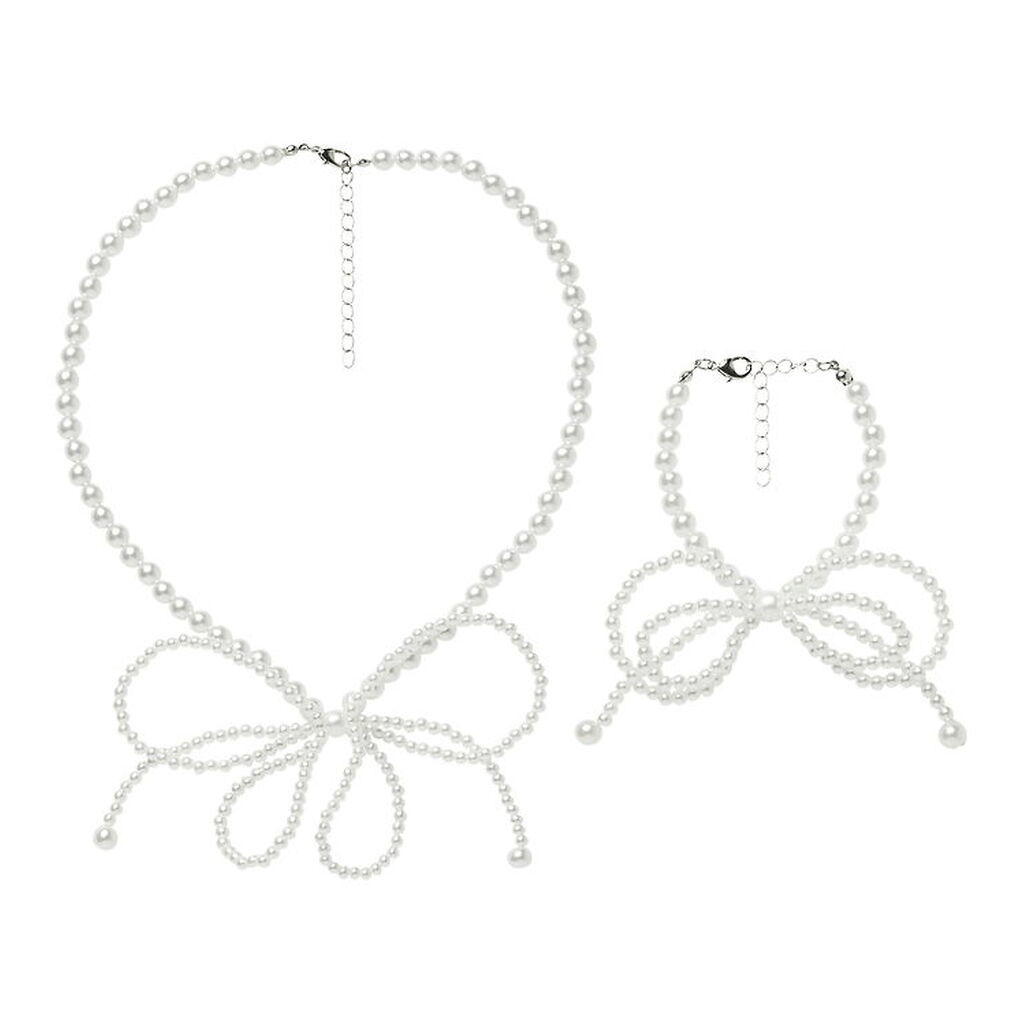 Name It Smykkesæt - Halskæde/Armbånd - NkfRuna - Cloud Dancer