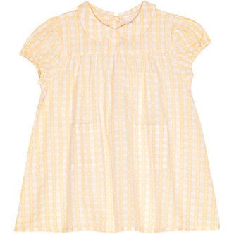 Flöss Kjole - Olivia - Soft Yellow Heart Gingham