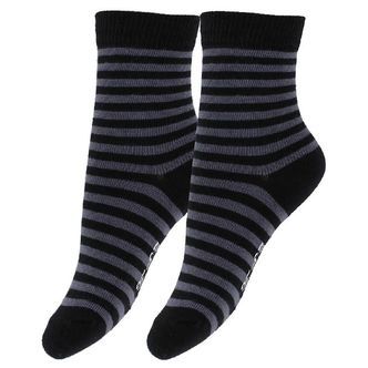 Fuzzies Strømper - 2-Pak - Sort/Gråstribet