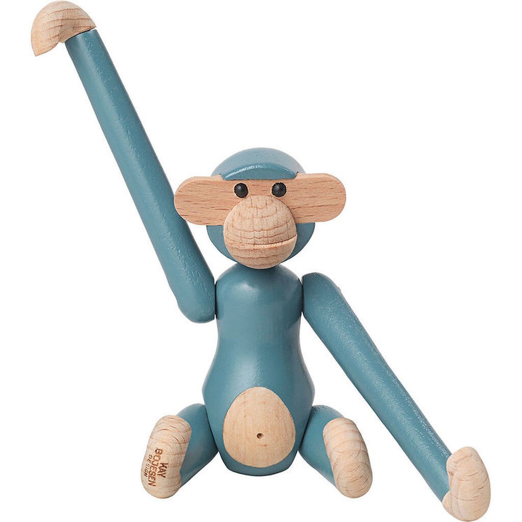 Kay Bojesen Træfigur - Abe - Mini - Vintage Blå