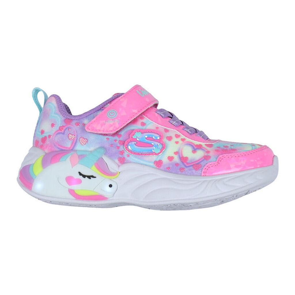 Skechers Sko m. Lys - Unicorn Dreams - Pink/Multi