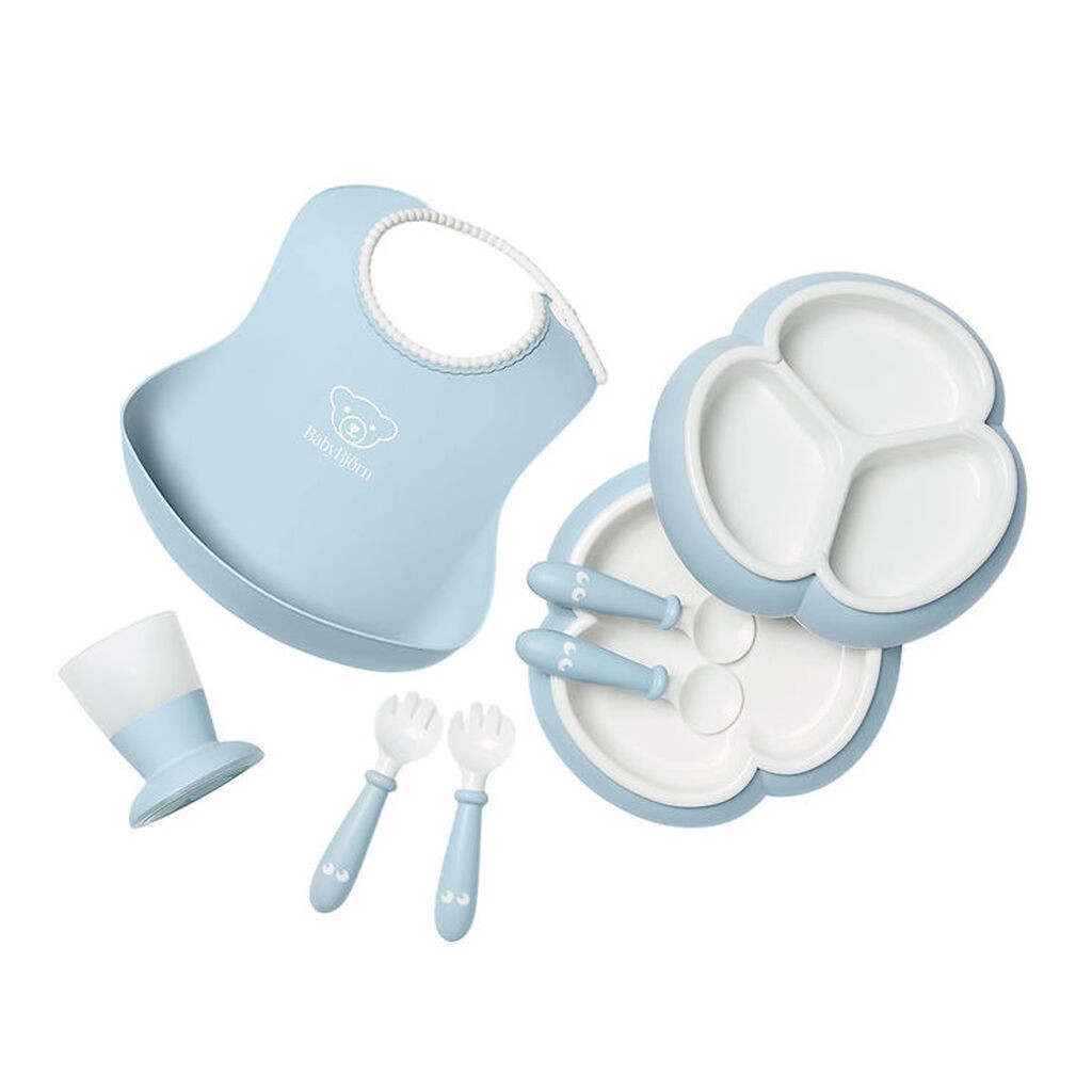 BabyBjörn Spisesæt - 8 Dele - Pastelblå