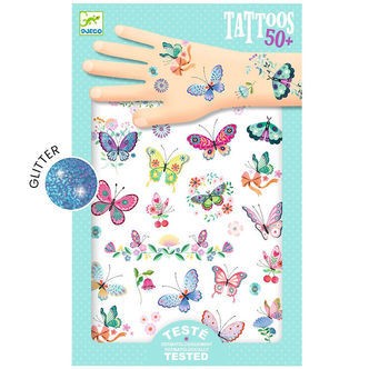 Djeco Tatoveringer - Dream Butterflies - 50+ Tatoveringer