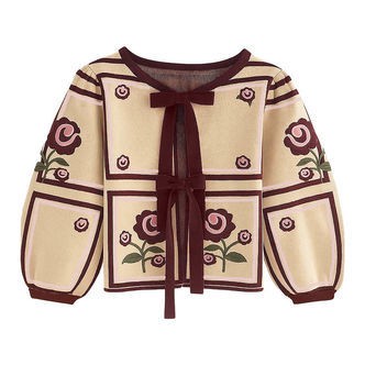 Fliink Cardigan - Charlotte - Sandshell/Burgendy