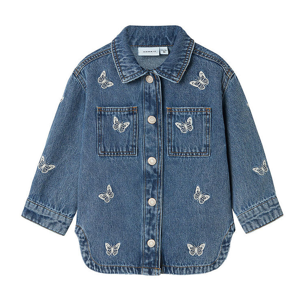 Name It Denimjakke - NmfNina - Medium blue Denim/Emboidery