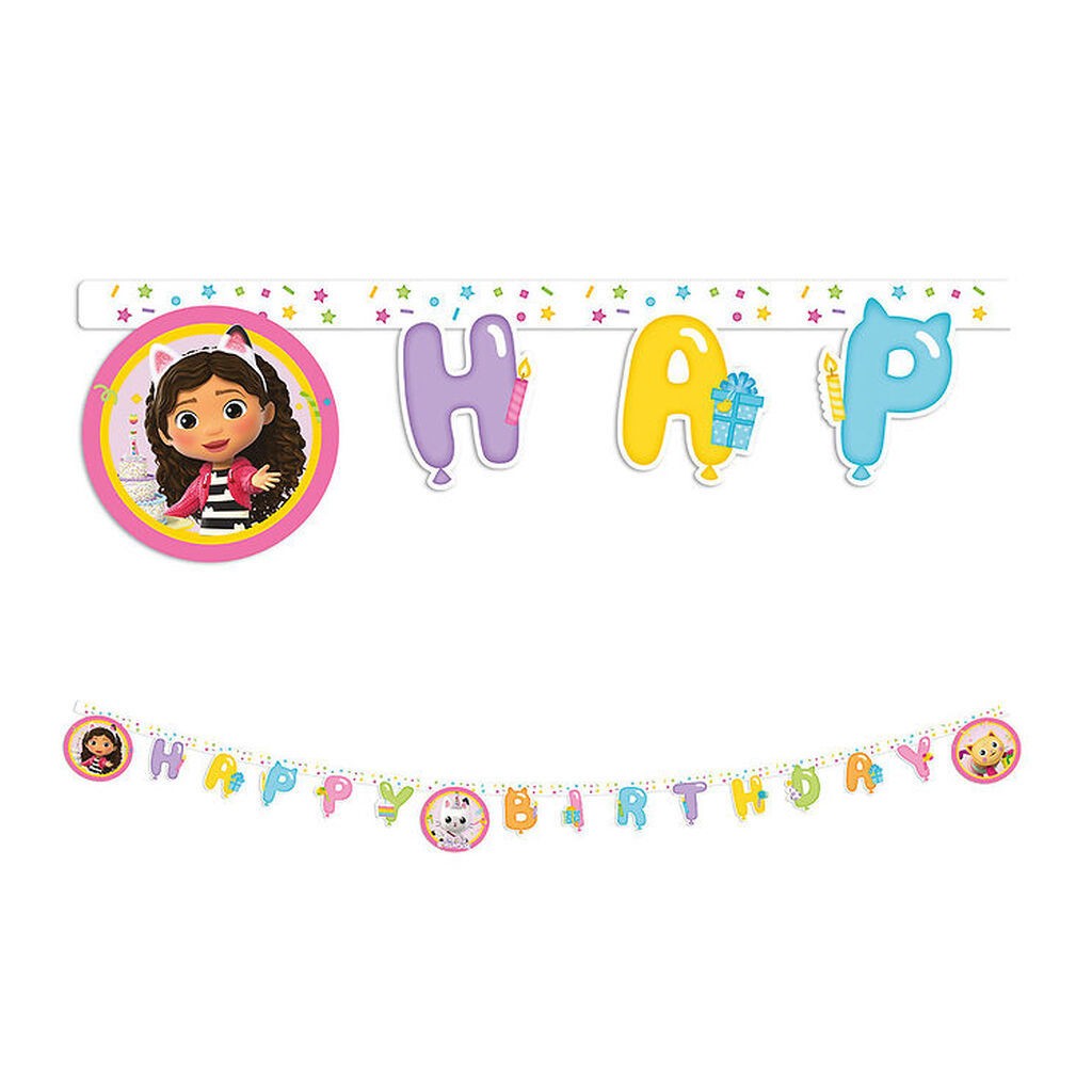Decorata Party Happy Birthday Banner - Gabby's Dollhouse