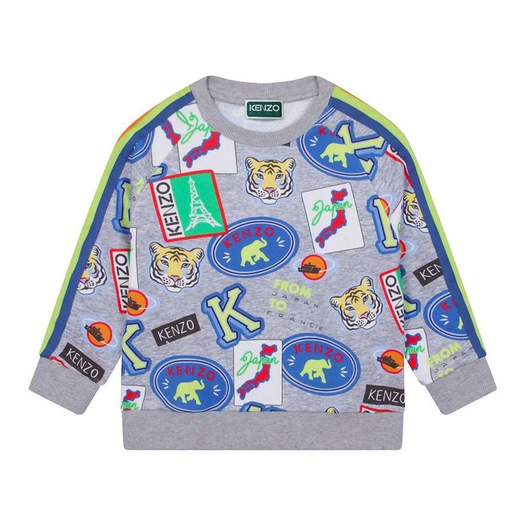 Kenzo Sweatshirt - Gråmeleret m. Print