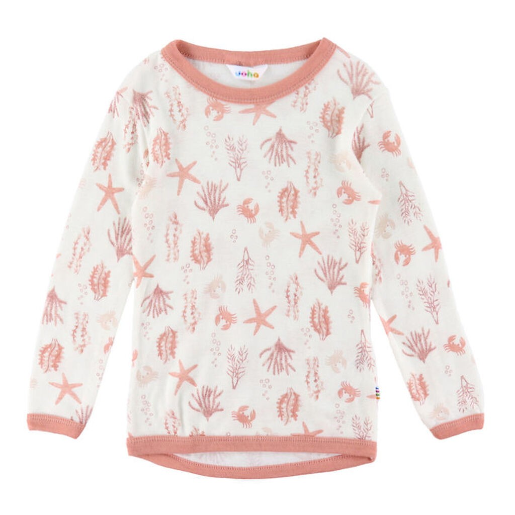 Joha Bluse - Uld - Lyserød m. Print