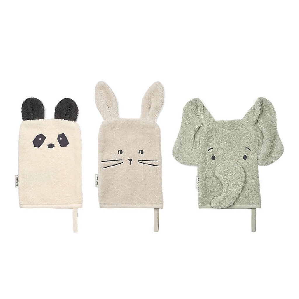 Liewood Vaskeklude - Sylvester - 3-Pak - Dove blue mix