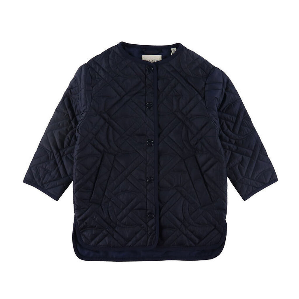 GANT Termofrakke - Monogram Quilted - Evening Blue