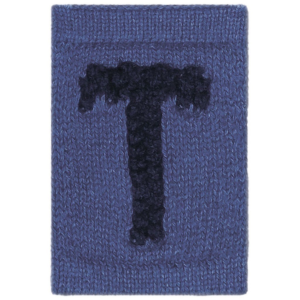 Smallstuff Strikket Bogstav - T - Blå Alfabet