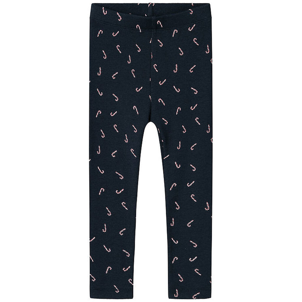 Name It Leggings - Rib - NmnDab - Dark Sapphire m. Julestokke
