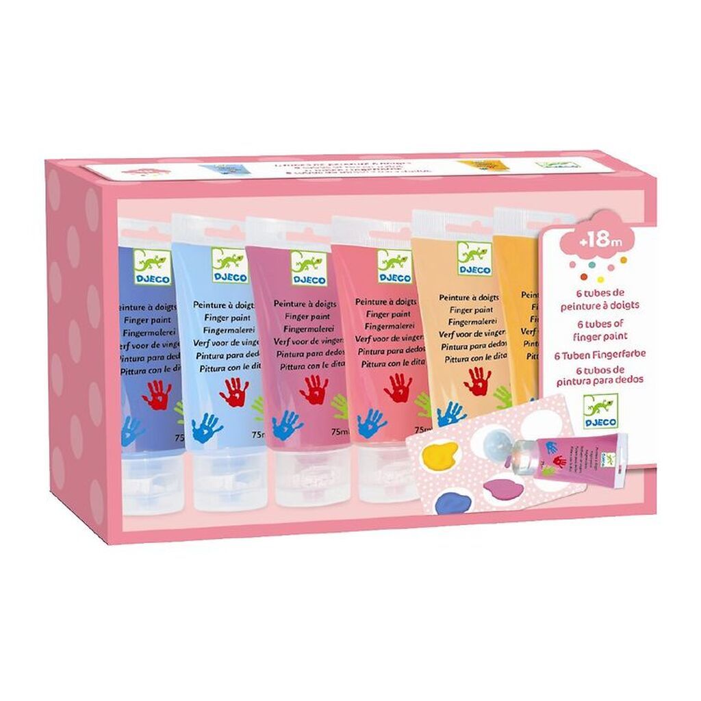 Djeco Fingermaling - 6 stk. - Pastelfarver