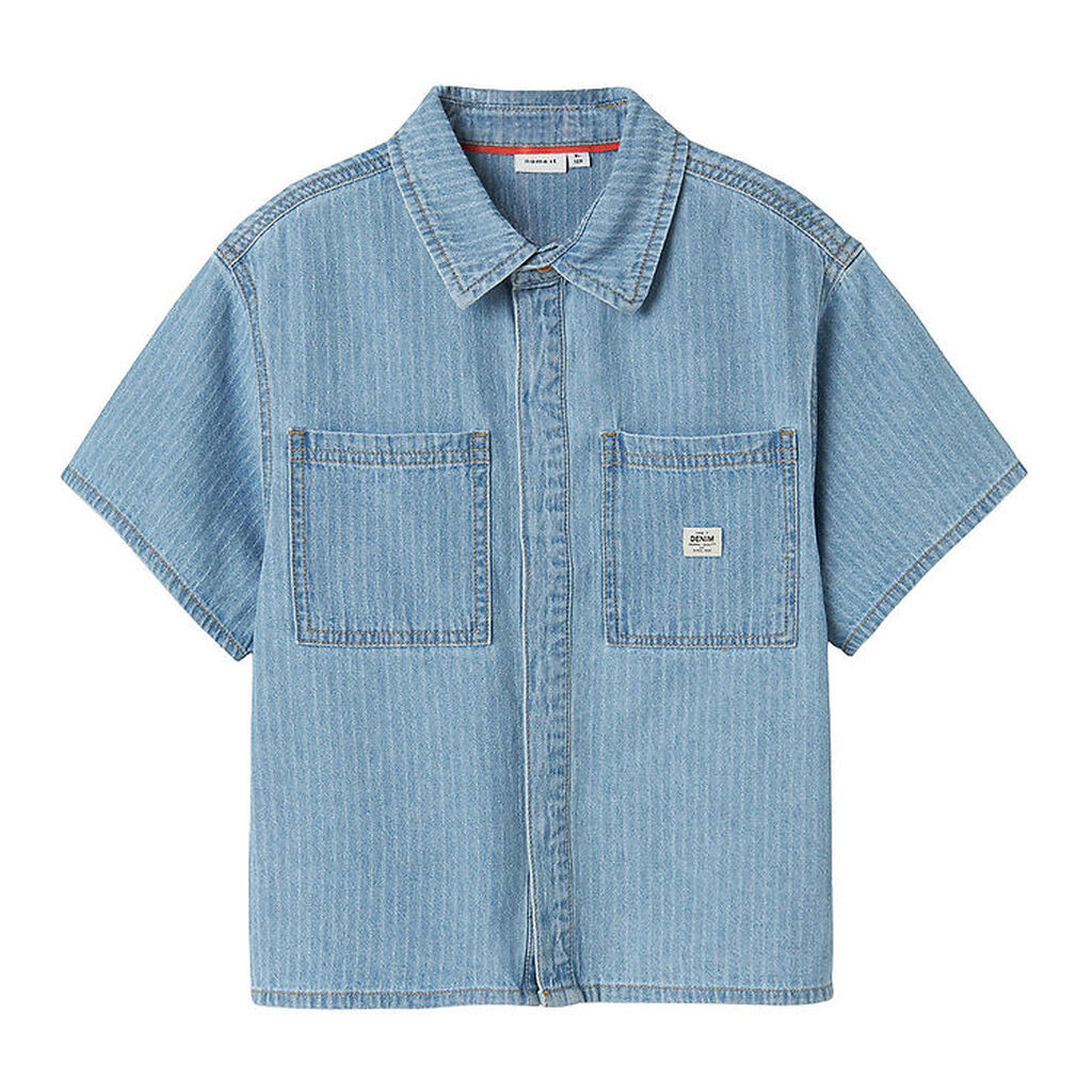 Name It Skjorte - NkmFelix - Light Blue Denim/Stripes