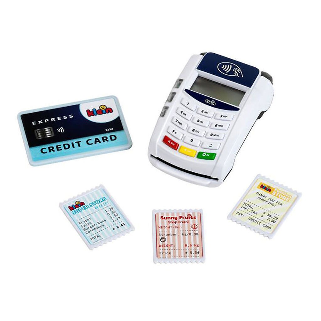 Klein Købmands Betalingsterminal - Lys og Lyd - Hvid/Blå