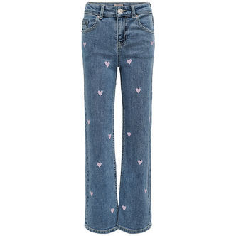 Kids Only Jeans - KogJuicy - Wide - Heart - Noos - Blue Denim