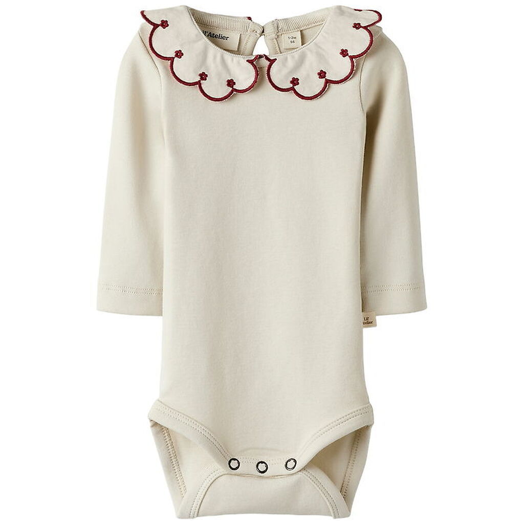 Lil' Atelier Body L/Æ - NmfFundo - Turtledove/ Red Dahila