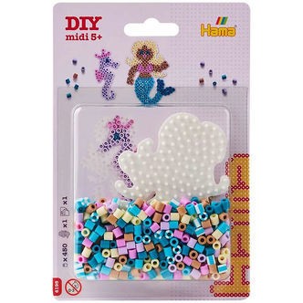 Hama Midi Perlesæt - 450 stk. - Havfrue