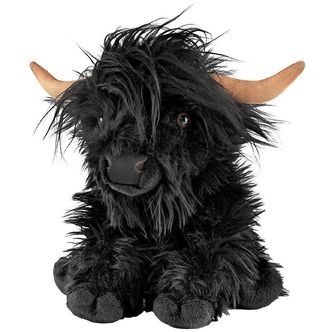 Living Nature Bamse m. Lyd - 22x16 cm - Black Highland Ko - Sort