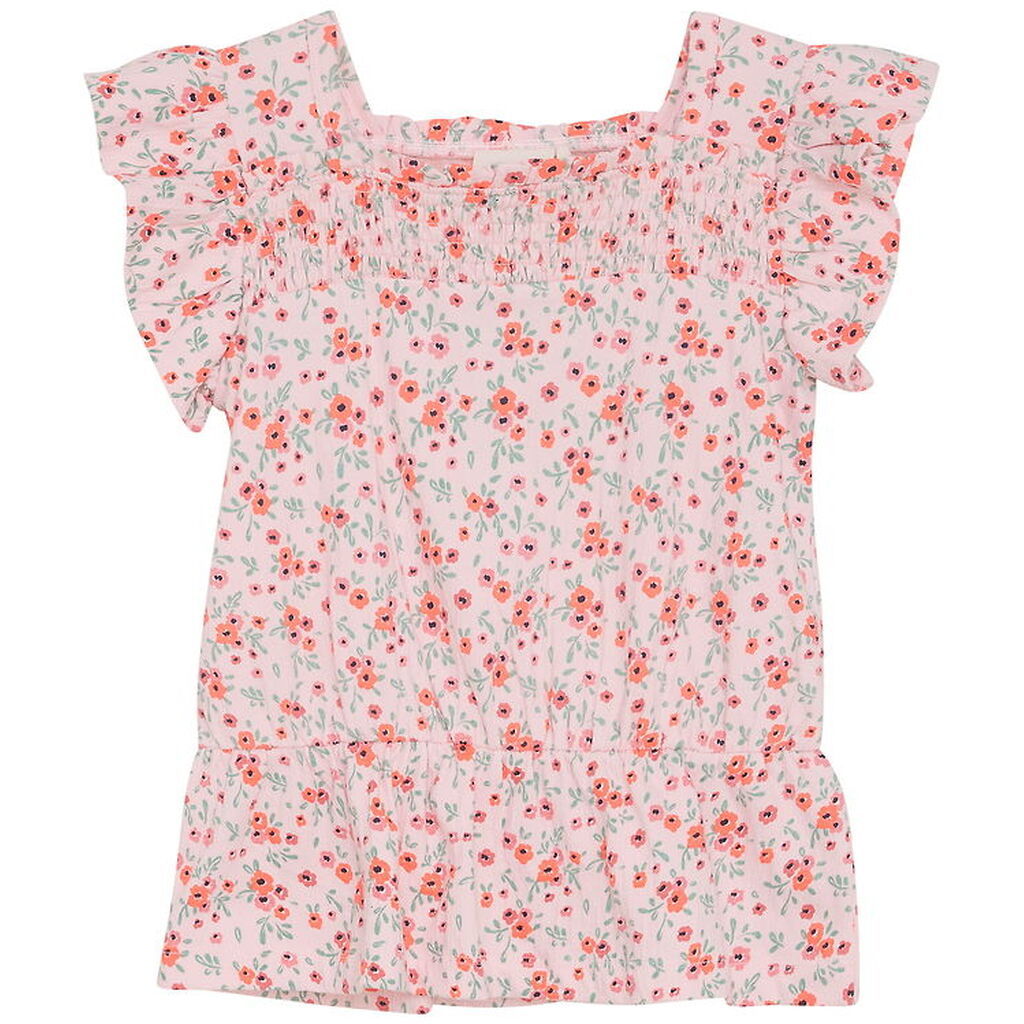 Minymo Top - Rosen Quartz m. Blomster