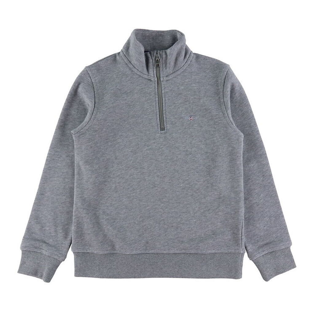 GANT Sweatshirt - Shield Half Zip - Charcoal Melange