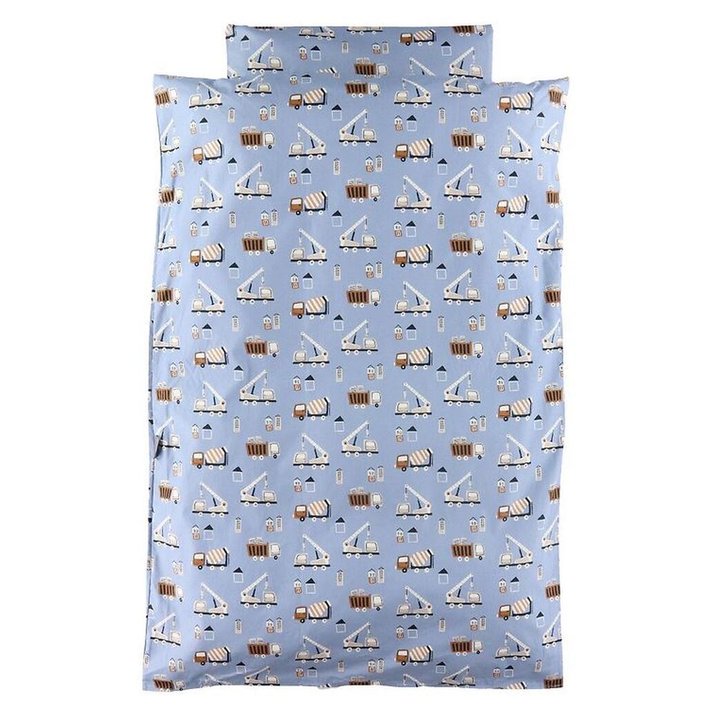 Nørgaard Madsens Sengetøj - Baby - Blå m. Cementblander