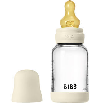 BIBS Sutteflaske - 120 ml - Glas/Naturgummi - Ivory