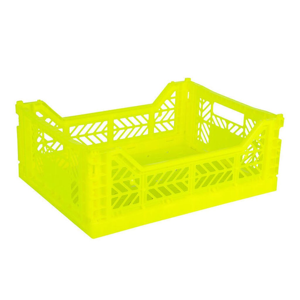 Aykasa Foldekasse - 40x30x15 cm - Midi - Neon Yellow