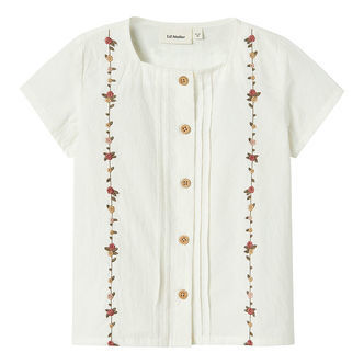 Lil' Atelier Skjorte - NmfJolene - Coconut Milk m. Blomster