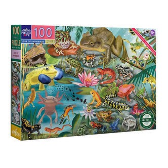 Eeboo Puslespil - 100 Brikker - 40,6x61 cm - Amfibier