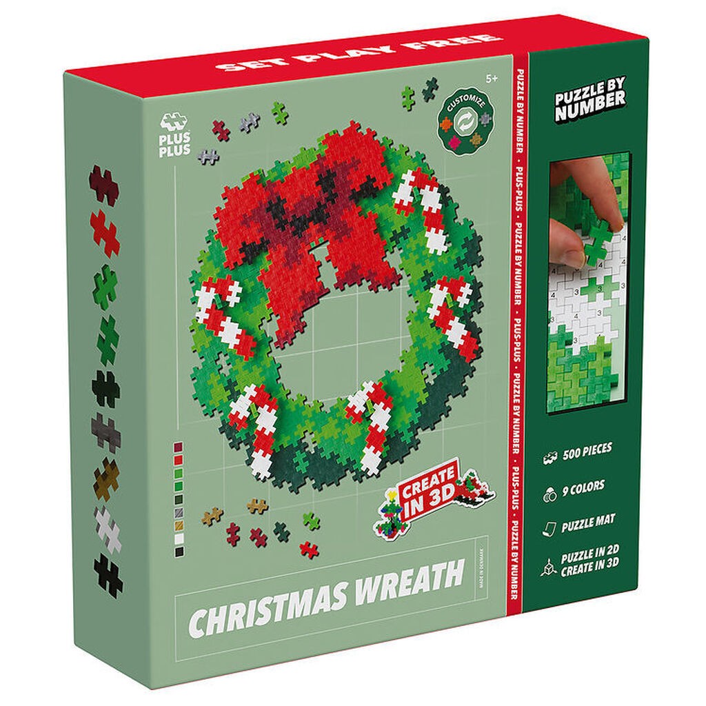 Plus-Plus Puzzle By Number - 500 stk. - Christmas Wreath