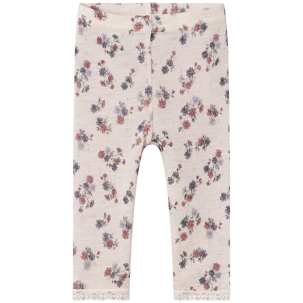 Name It Leggings - Uld - Noos - NbfWang - Lilac Ash m. Hulmønste