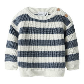 Name It Bluse - Strik - NbmOlfert - Cloud Dancer/Flintstone