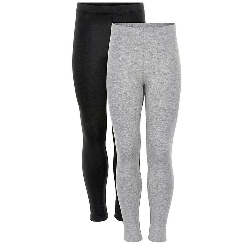 Minymo Leggings - 2-pak - Sort/Grå