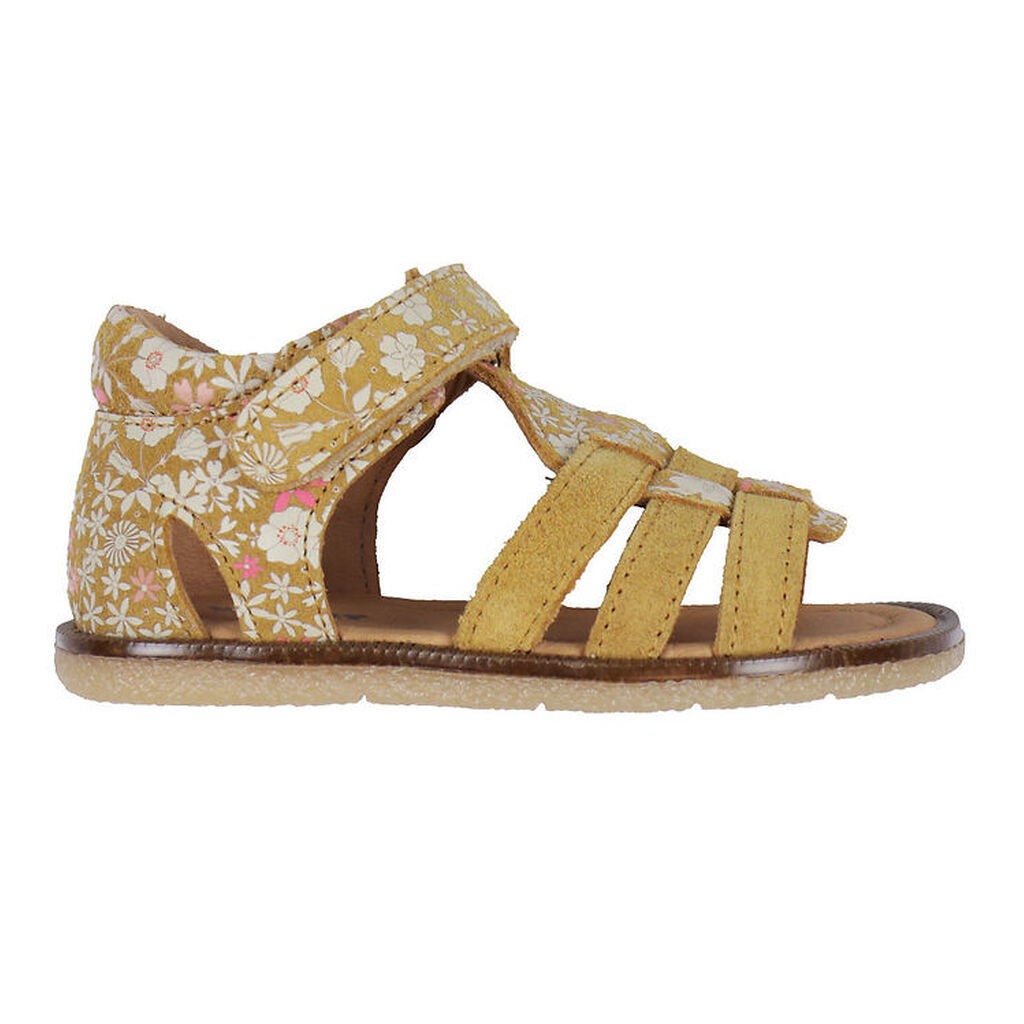 Wheat Sandaler - Bray - Tan White Flowers