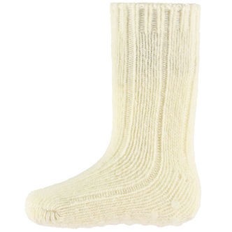 MiniPop Skridsikre Strømper - Uld - Rib - Off White